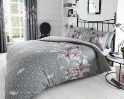 Smart Living Duvet Cover With Pillowcases Polycotton Quilt Bedding Cover Comfy Breathable Comforter Cover Set - Grey - thumbnail 1