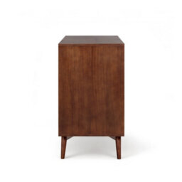 Teamson Home Tremolo Chest Of Drawers 6 Fluted Push-Open Drawer Bedroom Dresser, Walnut - thumbnail 7