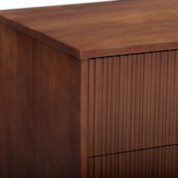 Teamson Home Tremolo Chest Of Drawers 6 Fluted Push-Open Drawer Bedroom Dresser, Walnut - thumbnail 9