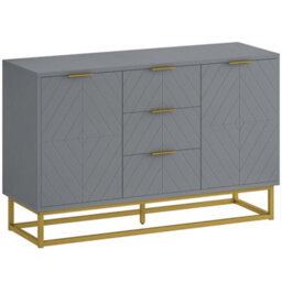 Wyld Haus Veli Grey Sideboard - Wide 120W X 40D X 76H Cm, 3 Drawers 2 Doors - thumbnail 3