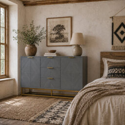 Wyld Haus Veli Grey Sideboard - Wide 120W X 40D X 76H Cm, 3 Drawers 2 Doors - thumbnail 1