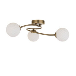 Pagazzi Lighting Pagazzi Jaymie 3-Light Antique Brass Semi-Flush Ceiling Light - thumbnail 8
