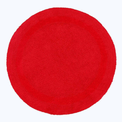 Homescapes Luxury Reversible Round Bath Mat - Red - image 1