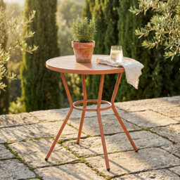 Core Products Round Plastic Garden Bistro Table, Terracotta