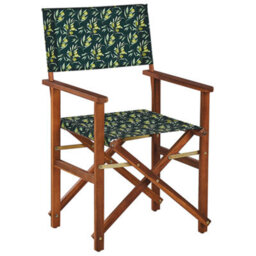 Beliani Heritage Garden Set Of 2 Folding Director's Chairs, Dark Acacia With Off-White Sling - thumbnail 5