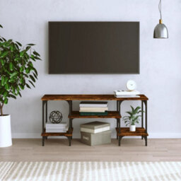 Berkfield Tv Cabinet Smoked Oak 102X35X45.5 Cm Engineered Wood - thumbnail 3