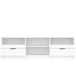 Berkfield Modern Tv Cabinet White 150X33.5X45 Cm Engineered Wood - thumbnail 4