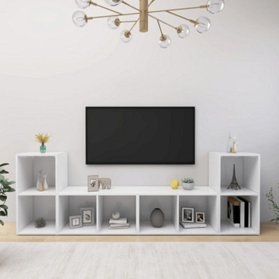 Berkfield Tv Cabinets 4 Pcs White 72X35X36.5 Cm Engineered Wood - image 1