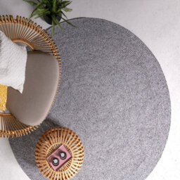 Nico Grey Plain 2mm Thick Modern Rug-200Cm (Circle) - thumbnail 2