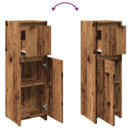 Walplus Bathroom Cabinet Old Wood 30X30X95 Cm Engineered Wood - thumbnail 8