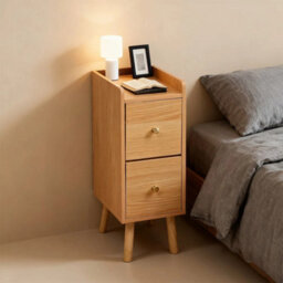 2 Drawers Wooden Bedside Cabinet - thumbnail 5