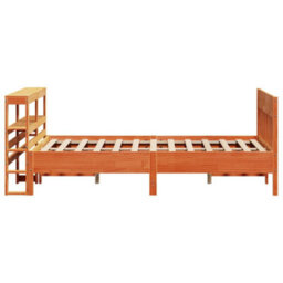 Berkfield Bed Frame Without Mattress Wax Brown 135X190 Cm Double Solid Wood Pine - thumbnail 5