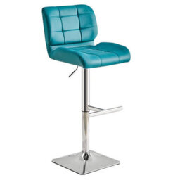 Furniture in Fashion Candid Teal Faux Leather Bar Stools With Chrome Base In Pair - thumbnail 2