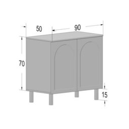 Decorotika Boli 90 Cm Side Board White Walnut - thumbnail 5