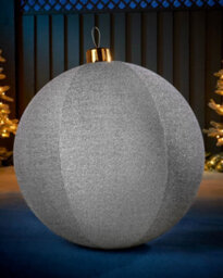 WeRChristmas Inflatable Tinsel Christmas Bauble, Silver, 76 Cm - thumbnail 2