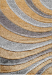 Modern Soft Waves Shimmer Shaggy Area Rugs Ochre 60X220 Cm - thumbnail 2
