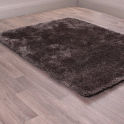 Grey Plain Shaggy Luxurious Sparkle Easy To Clean Handmade Rug For Dining Room Bedroom And Living Room-120Cm X 170Cm - thumbnail 3