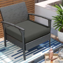 Crescent Waterproof Garden Furniture Seat Pad Cushions 50 X 50 X 5Cm Grey Square Seat Pad For Indoor & Outdoor Rattan Chair - thumbnail 1