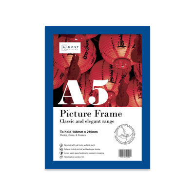 A5 Blue Picture Frame Fits A5 (14.8 X 21Cm - 5.8 X 8.3In) Poster, Photo, Artwork, Or Print. - image 1