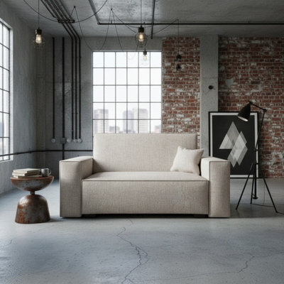 Viva Vox Ii Upholstered Sofa Bed With Sleeping Function And Bedding Storage Wooden Legs 152X88X102Cm Cream - image 1