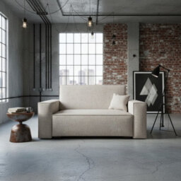 Viva Vox Ii Upholstered Sofa Bed With Sleeping Function And Bedding Storage Wooden Legs 152X88X102Cm Cream