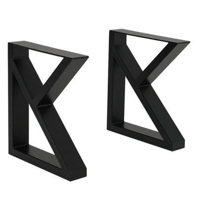 Living And Home Set Of 2 Black Industrial Metal Furniture Legs Table Legs For Diy Bench Coffee Dining Table H 40 Cm - image 1