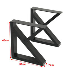 Living And Home Set Of 2 Black Industrial Metal Furniture Legs Table Legs For Diy Bench Coffee Dining Table H 40 Cm - thumbnail 6