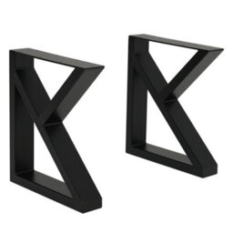 Living And Home Set Of 2 Black Industrial Metal Furniture Legs Table Legs For Diy Bench Coffee Dining Table H 40 Cm - thumbnail 1