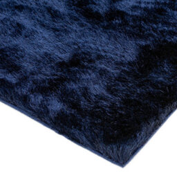 Navy Blue Shaggy Handmade Modern Plain Sparkle Easy To Clean Rug For Dining Room Bedroom Living Room-200Cm X 300Cm - thumbnail 3