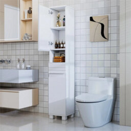 170Cm Bathroom Tall Cabinet Cupboard Free Standing Floor Storage Unit - thumbnail 5
