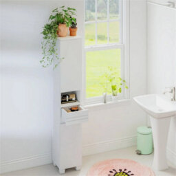 170Cm Bathroom Tall Cabinet Cupboard Free Standing Floor Storage Unit - thumbnail 4