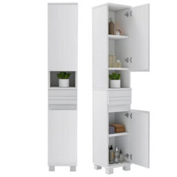 170Cm Bathroom Tall Cabinet Cupboard Free Standing Floor Storage Unit