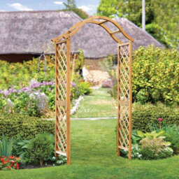 Smart Garden Elegant Woodland Wooden Garden Arch Pergola Tan Plant Support - thumbnail 1