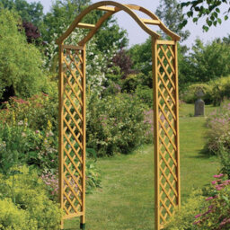 Smart Garden Elegant Woodland Wooden Garden Arch Pergola Tan Plant Support - thumbnail 3