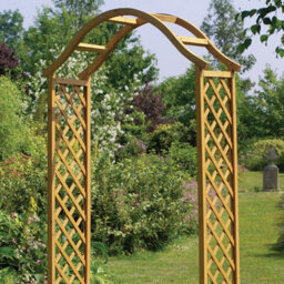 Smart Garden Elegant Woodland Wooden Garden Arch Pergola Tan Plant Support - thumbnail 5