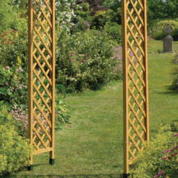 Smart Garden Elegant Woodland Wooden Garden Arch Pergola Tan Plant Support - thumbnail 4