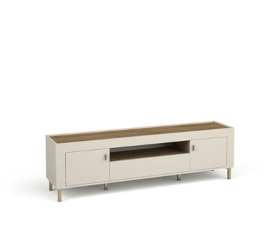 Arte Mossa Chic Tv Cabinet In Cashmere & Oak - W1770mm X H520mm X D400mm - image 1