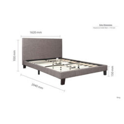 King Size Bed Frame & Mattress Grey Fabric Birlea Sleepsoul Paris 5Ft - thumbnail 8