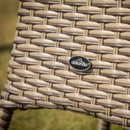 Dellonda Chester Round Rattan Garden Bistro, Side Table, Glass Top 70Cm, Brown - thumbnail 4