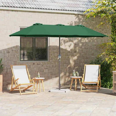 Berkfield Garden Parasol Green Powder-Coated Steel - image 1