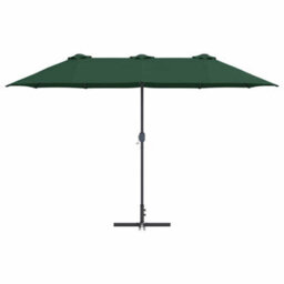 Berkfield Garden Parasol Green Powder-Coated Steel - thumbnail 5