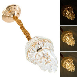Living And Home Modern Round Crystal Chandelier With Gold Wrought Ironwork - thumbnail 8