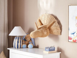 Beliani Wall Decor Dinosaur Bioko Rattan 44 Cm Natural - thumbnail 2