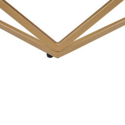Wyld And Coco Novaluxe Coffee Table, Beige Marble-Effect Mdf Top With Gold Metal Base, Square 80 X 80 Cm - thumbnail 5