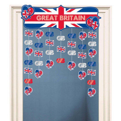 Amscan Britain Icons Door Curtain Blue/red/white (One Size)