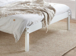 Save On Goods UK 4Ft Small Double White Painted Wood Bed Frame.wooden Shaker Style,low Footend Bedstead - thumbnail 4