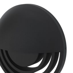 GoodHome Ondava Fixed Matt Black Mains-Powered Integrated Led Outdoor Wall Light 400Lm (Dia)24Cm - thumbnail 4