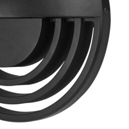GoodHome Ondava Fixed Matt Black Mains-Powered Integrated Led Outdoor Wall Light 400Lm (Dia)24Cm - thumbnail 5