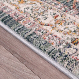 Green Traditional Easy To Clean Abstract Floral Rug For Dining Room-66 X 200Cmcm (Runner) - thumbnail 3