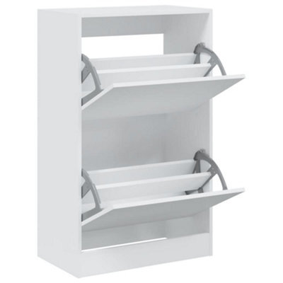 Berkfield Durable Shoe Cabinet White 60X34X96.5 Cm Engineered Wood